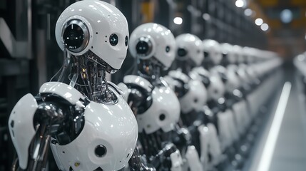 Fototapeta premium ai human robot factory