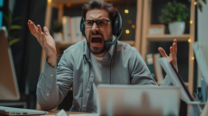"Frustrated Young Executive Navigating Workplace Challenges"
"Irritated Young Businessman Facing Office Stress and Overload"