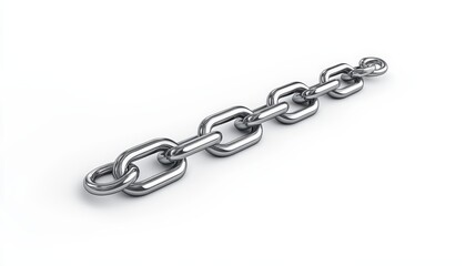 Obraz premium Silver Chain Link , Isolated On White Background, Ideal For Strength-Themed Designs And Connection Graphics . Generative ai