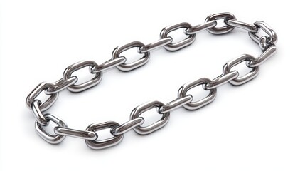 Silver Chain Link , Isolated On White Background, Ideal For Strength-Themed Designs And Connection Graphics . Generative ai