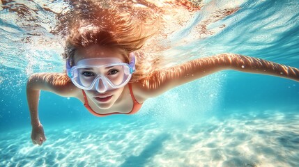 Fototapeta premium girl underwater