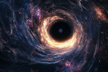 Black hole in space illustration created with Generative AI