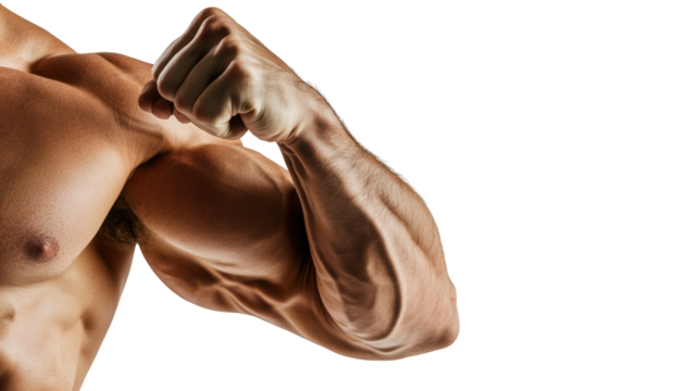 Muscular Arm Flexed Showing Strength
