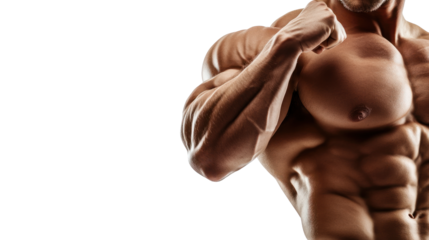 Strong Muscular Man Flexing Bicep