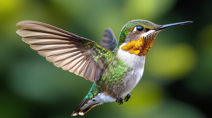 Fototapeta premium Hummingbird animal flying white background