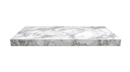 Marble Floating Shelf on Transparent Background