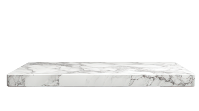 Floating Marble Shelf on Transparent Background