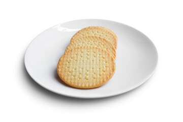 Biscuits Served on White Porcelain Background