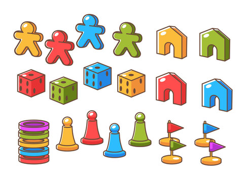 Board Game Tokens and Pieces Set