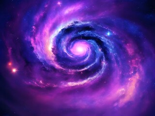 Galactic Spiral: Purple Vortex in the Cosmic Abyss Wallpaper background