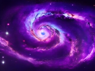 Galactic Spiral: Purple Vortex in the Cosmic Abyss Wallpaper background