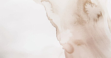 Abstract horizontal watercolor background. Hand drawn vector texture. Brush stroked painting pastel color watercolour