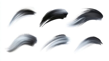 A series of black and white brush strokes, creating a sense of movement