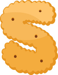Biscuit Letter Alphabet Vector Element