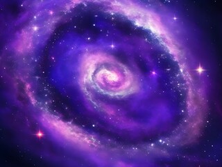  Galactic Spiral: Purple Vortex in the Cosmic Abyss Wallpaper background,