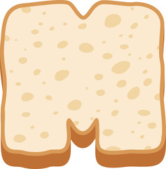 Bread Letter Alphabet Vector Element