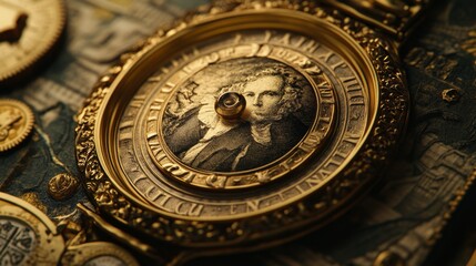 Gold Clock Face Detail.