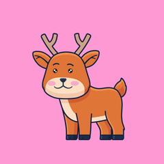 Vector Illustration of Cute Deer