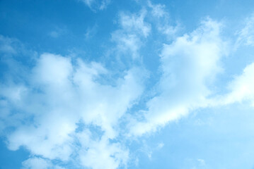 Summer blue sky cloud gradient light white background. Beauty clear cloudy in sunshine calm bright winter air bacground. Gloomy vivid cyan landscape in environment day horizon skyline view spring wind