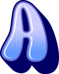 Y2K Liquid Retro Style Letter Alphabet Vector Element