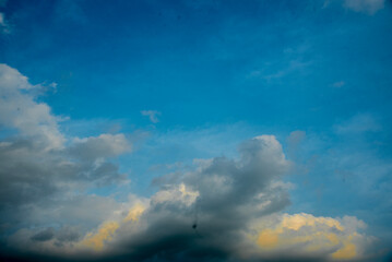 Summer blue sky cloud gradient light white background. Beauty clear cloudy in sunshine calm bright winter air bacground. Gloomy vivid cyan landscape in environment day horizon skyline view spring wind
