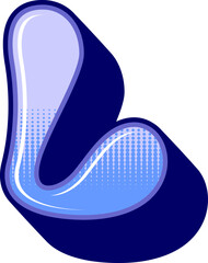 Y2K Liquid Retro Style Letter Alphabet Vector Element