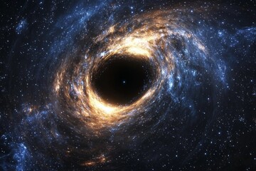 Black hole in space illustration created with Generative AI