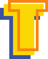 Pacman Game Style Letter Alphabet Vector Element