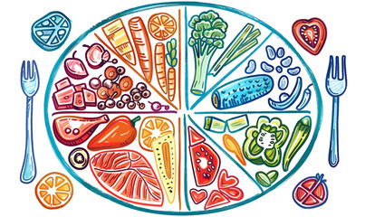 fruits and vegetable herbal concept  for background or 2d illustrator cartoon.