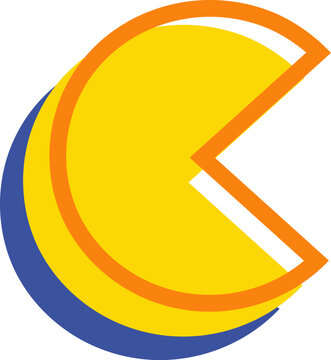 Naklejki Pacman Game Style Letter Alphabet Vector Element