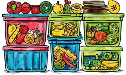 fruits and vegetable herbal concept  for background or 2d illustrator cartoon.