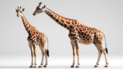 Naklejka premium giraffe isolated on white background