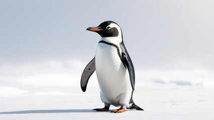 Fototapeta premium Penguin Studio Shot Isolated on Clear White Background Generative AI