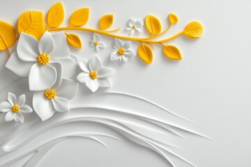 flowers on a white background, beautiful and detailed