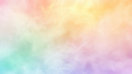 A soft, colorful gradient background with pastel hues creating a dreamy atmosphere.