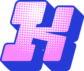 Y2K Style Letter Alphabet Vector Element