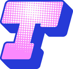 Y2K Style Letter Alphabet Vector Element