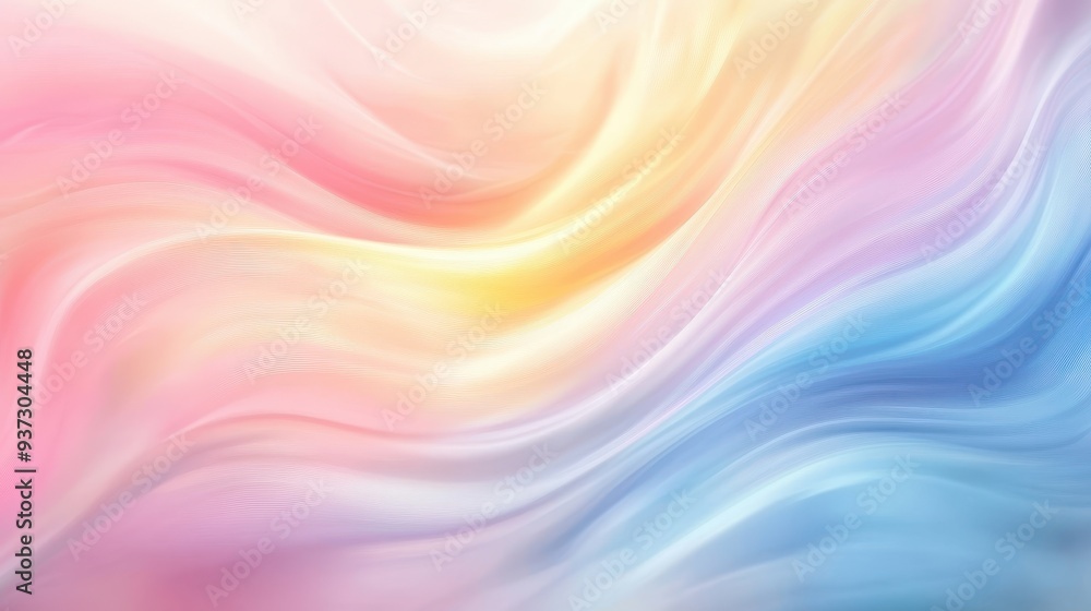 Poster a soft, flowing abstract background with pastel colors creating a serene atmosphere.