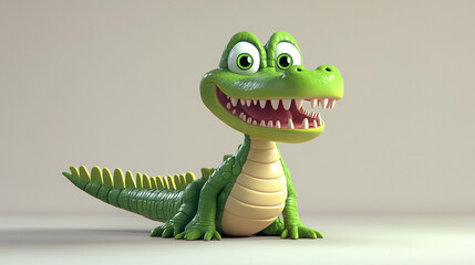 Fototapeta premium Cute alligator cartoon character.
