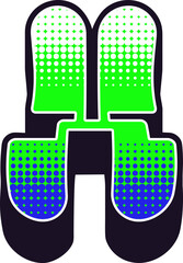 Y2K Letter Alphabet Vector Element