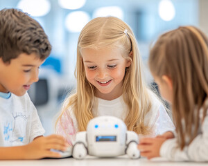 Children Collaborating and Learning With a Robot in a Modern Classroom