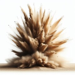 dry sand explosion isolated on transparent or white background

