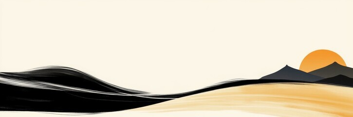 Obraz premium A black ink texture with rough edges and rough brush strokes