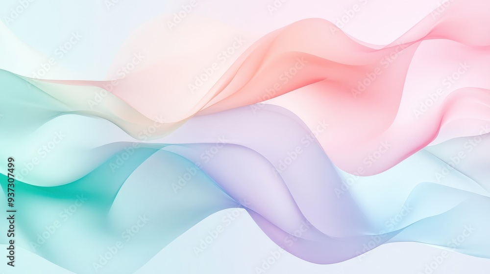 Aufkleber a soft, flowing abstract design with pastel colors creating a serene atmosphere.