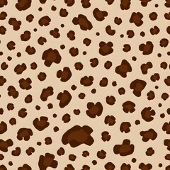 Obraz premium Brown leopard seamless pattern illustration for print background