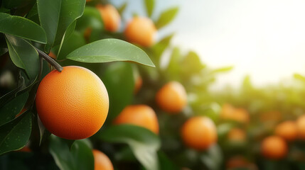 Organic fruit orchard, sustainable growing methods, 3D illustration