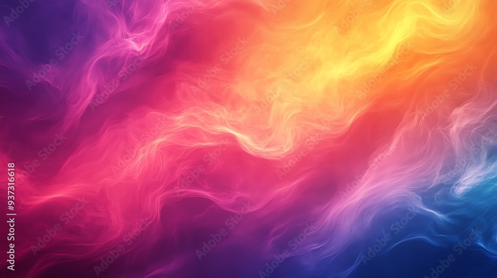 Poster abstract colorful smoke background with flowing lines, creating a dynamic and visually captivating r