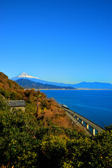 Fototapeta premium 富士山 薩埵峠 さった峠 静岡県 静岡市 清水区