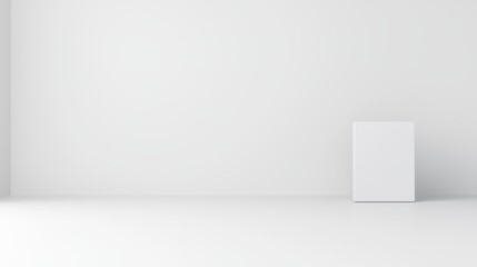 Minimalist White Room Interior Design with Blank Canvas