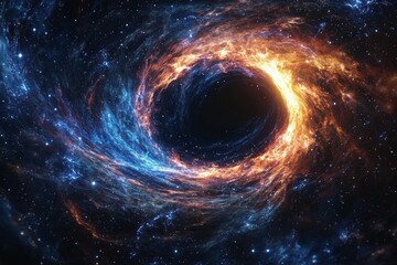 Black hole in space illustration created with Generative AI